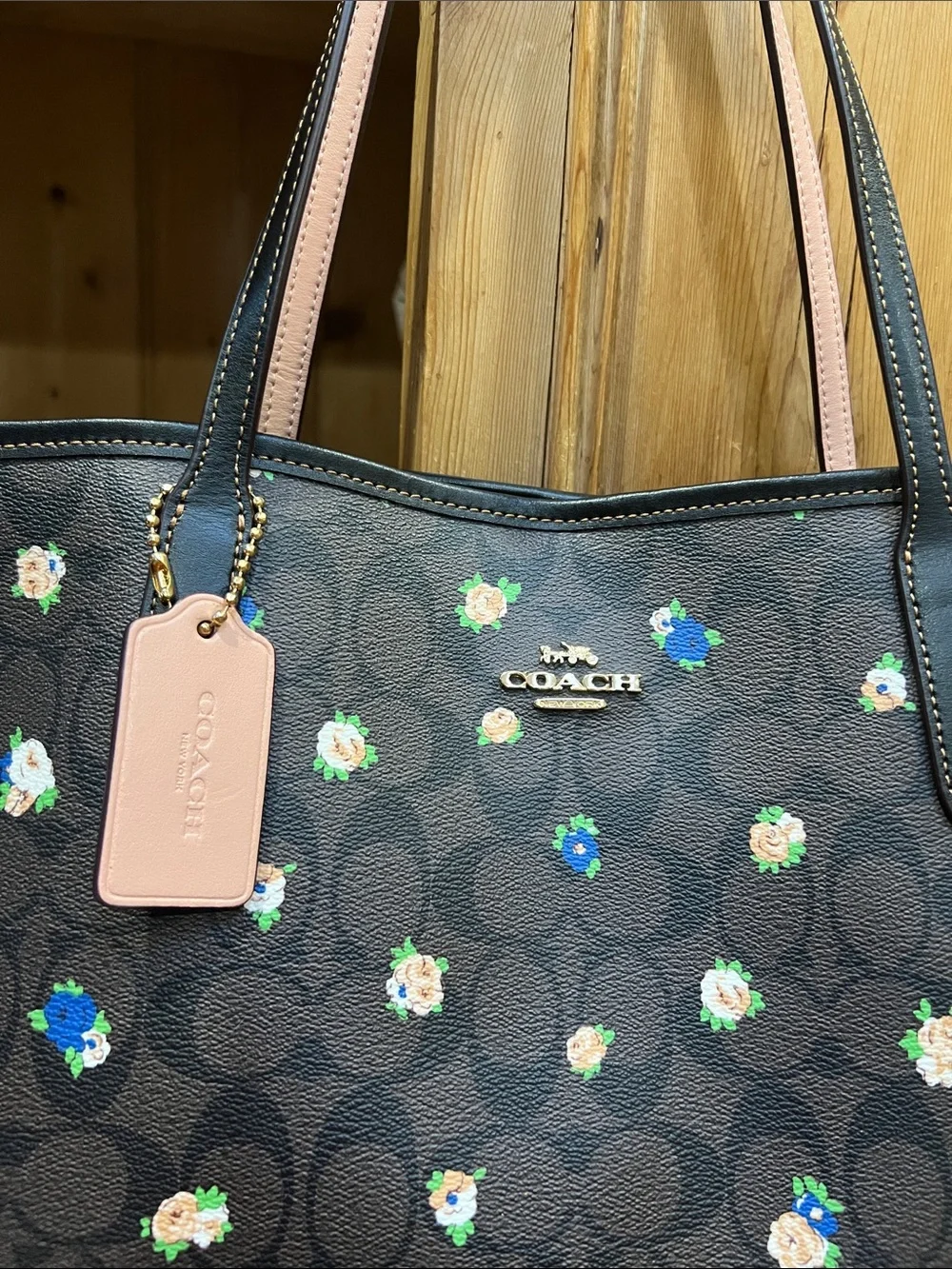 Coach C7274 City Tote Signature Canvas Vintage Mini Rose Print